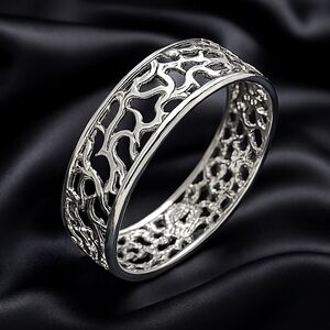 Silver Bracelet  Filigree Style Bangle Bracelet – Women’s 7-in Fashion Jewelry